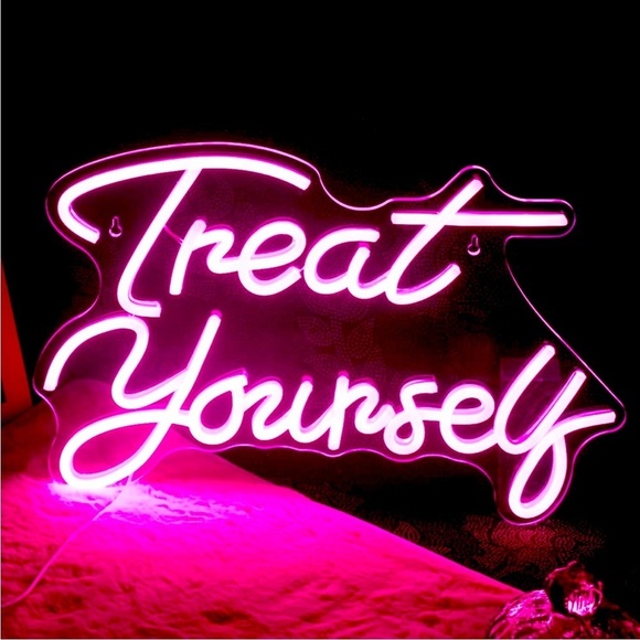 Treat Yourself Pink Neon Light LED Display Bedroom Diva Princess Teenager Decor - Picture 3 of 7